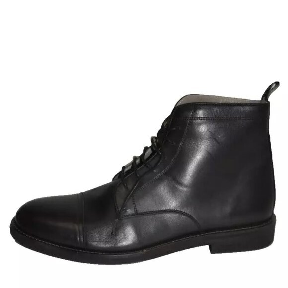 New! AllSaints Black Creed Leather Chelsea Distressed Boots 44 EU 11 US DD339A